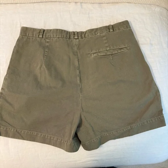 AGOLDE Women’s 32 Becker Short in Bark Pleated Chino Khaki Shorts CP25 - Picture 3 of 9